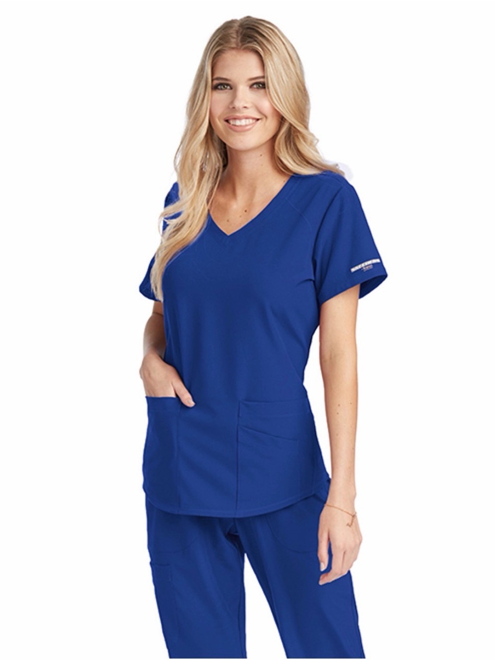 Sketchers by Barco Breeze V-Neck Scrub Medical Dental Top Blue Medium.